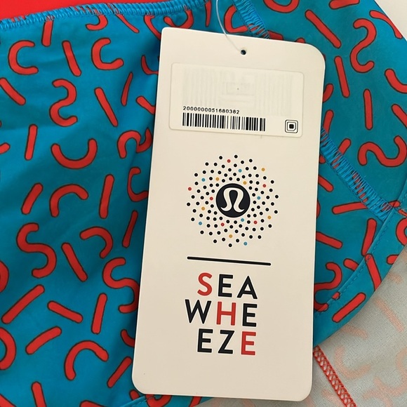 Lululemon Speed Short Run Liner Women 4 Blue Orange Cheeto Squiggle New NWT - Picture 8 of 8